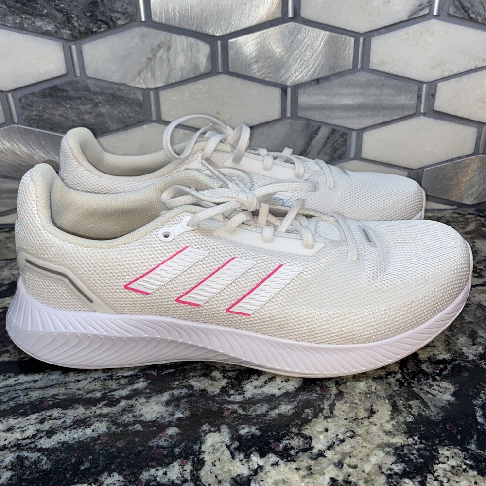 Adidas Womens Runfalcon 2.0 Running Shoe White/White/Pink sz 8